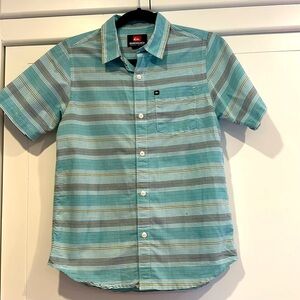 Boys quicksilver striped button down 12/14